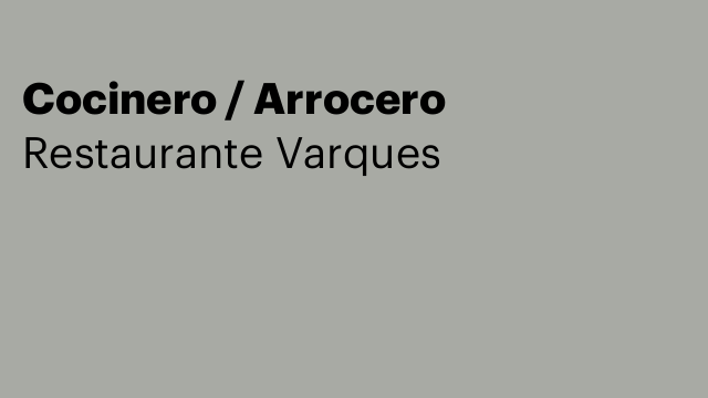 Cocinero / Arrocero