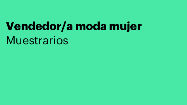 Vendedor/a moda mujer
