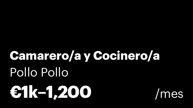Camarero/a y Cocinero/a