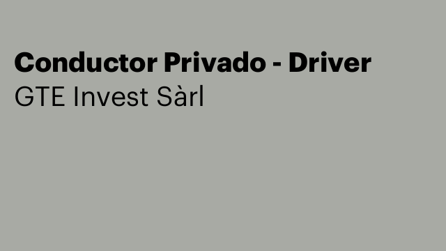 Conductor Privado - Driver