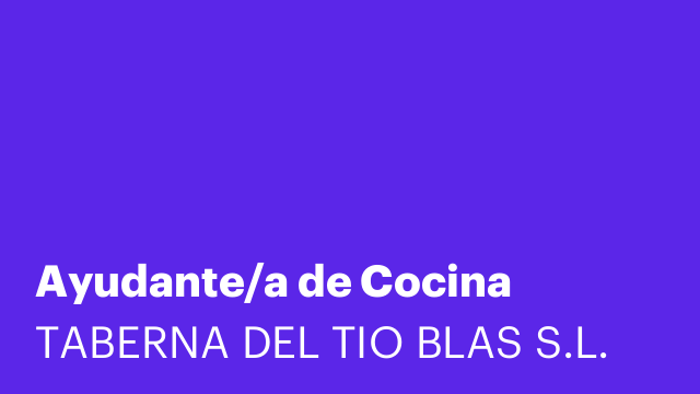 Ayudante/a de Cocina