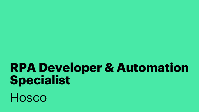 RPA Developer & Automation Specialist