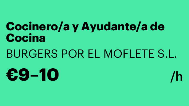 Cocinero/a y Ayudante/a de Cocina