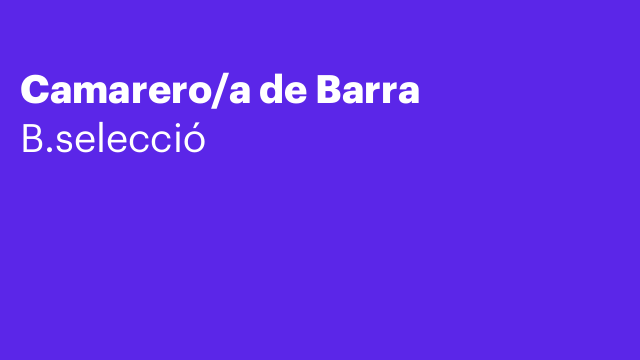 Camarero/a de Barra
