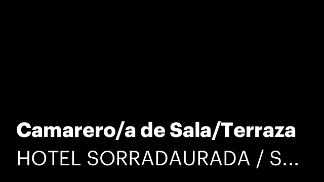 Camarero/a de Sala/Terraza