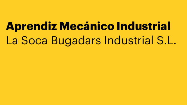 Aprendiz Mecánico Industrial