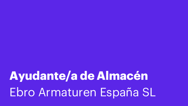 Ayudante/a de Almacén