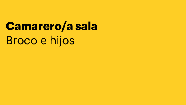 Camarero/a sala