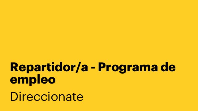 Repartidor/a - Programa de empleo