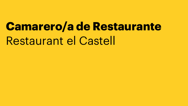 Camarero/a de Restaurante