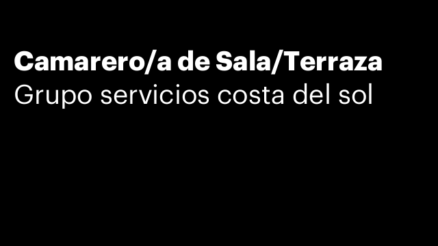 Camarero/a de Sala/Terraza