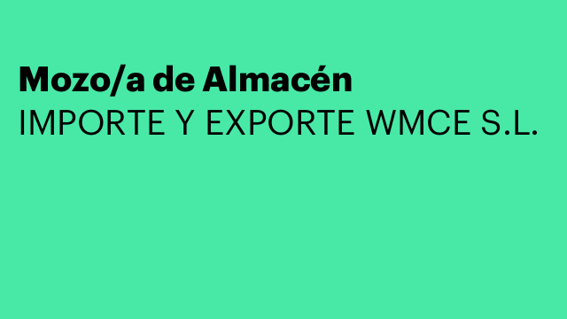 Mozo/a de Almacén