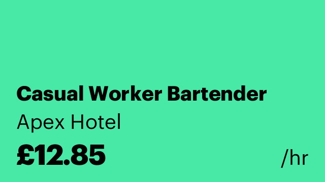 Casual Worker Bartender