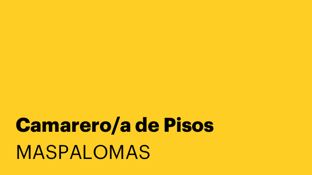 Camarero/a de Pisos