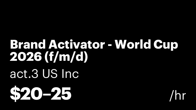 Brand Activator - World Cup 2026 (f/m/d)