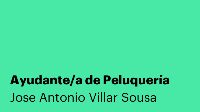 Ayudante/a de Peluquería