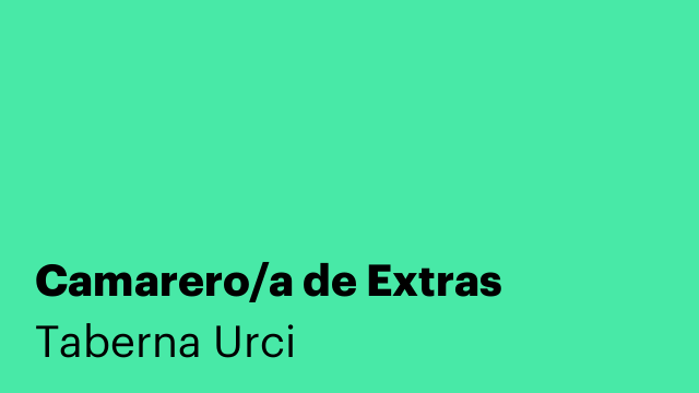 Camarero/a de Extras