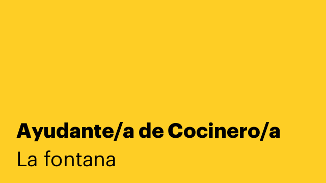 Ayudante/a de Cocinero/a
