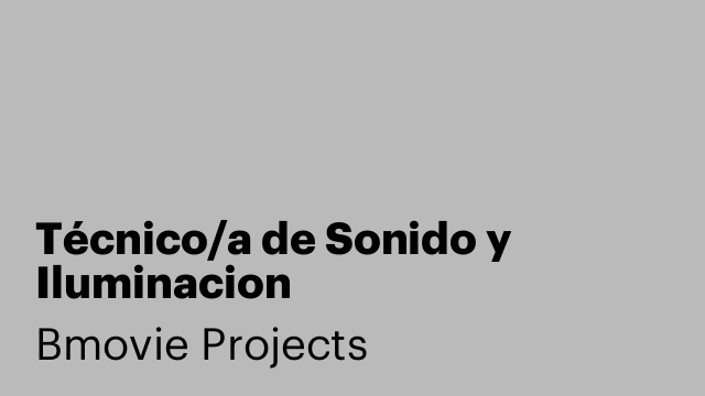 Técnico/a de Sonido y Iluminacion