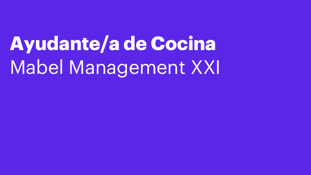 Ayudante/a de Cocina