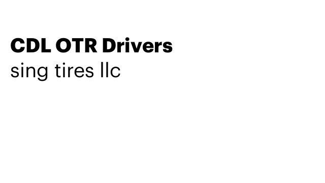CDL OTR Drivers