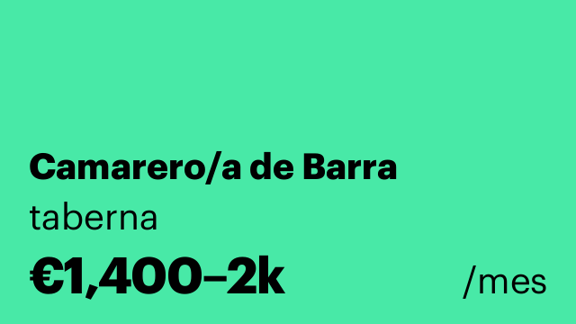 Camarero/a de Barra