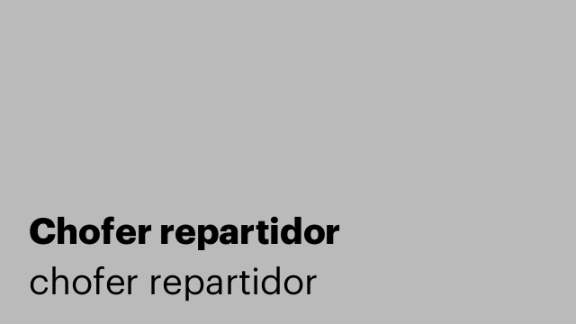 Chofer repartidor