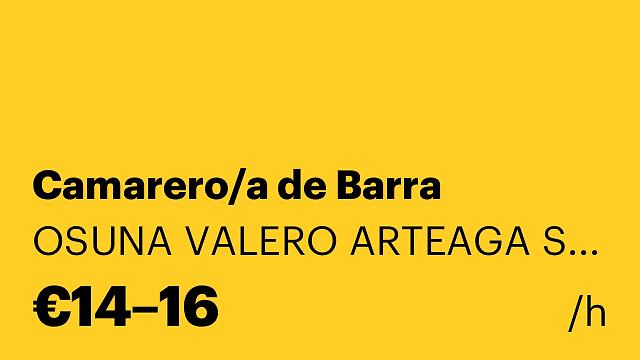 Camarero/a de Barra