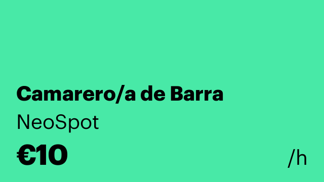 Camarero/a de Barra