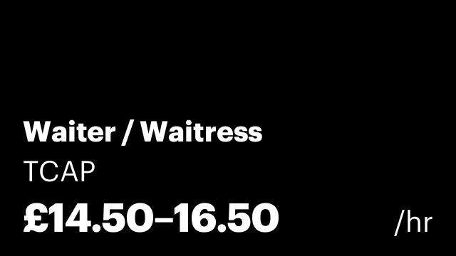 Waiter / Waitress