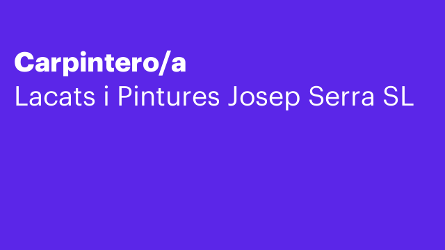 Carpintero/a