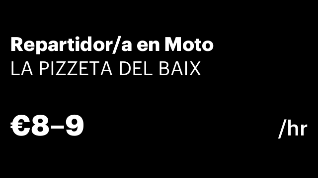 Repartidor/a en Moto