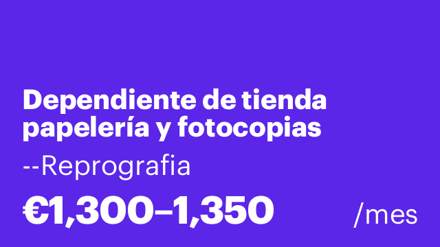 Dependiente de tienda papelería y fotocopias