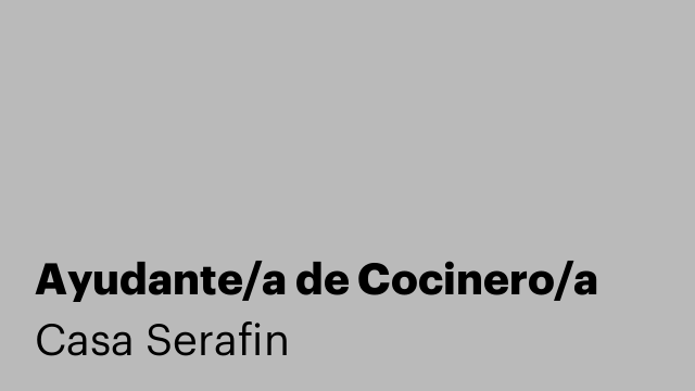 Ayudante/a de Cocinero/a