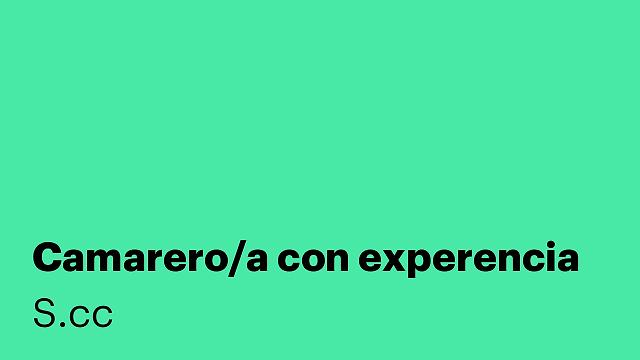 Camarero/a con experencia