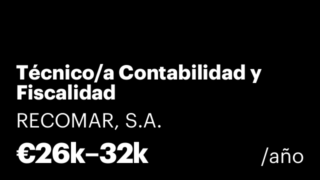 Técnico/a Contabilidad y Fiscalidad
