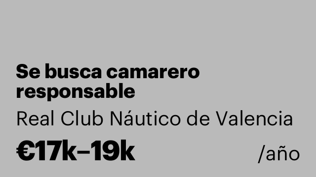 Se busca camarero responsable