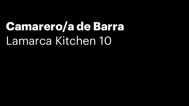 Camarero/a de Barra