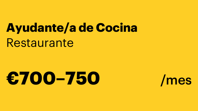 Ayudante/a de Cocina