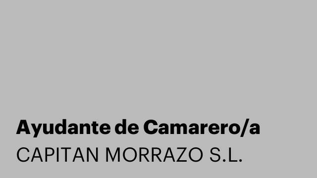 Ayudante de Camarero/a