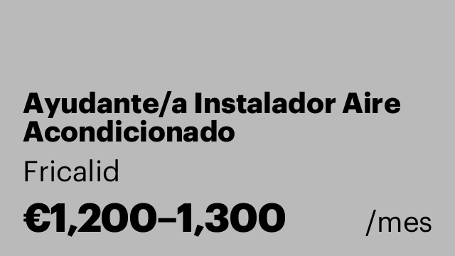 Ayudante/a Instalador Aire Acondicionado