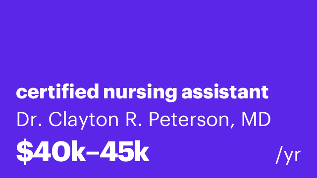 certified nursing assistant