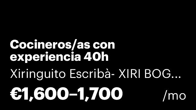 Cocineros/as con experiencia 40h