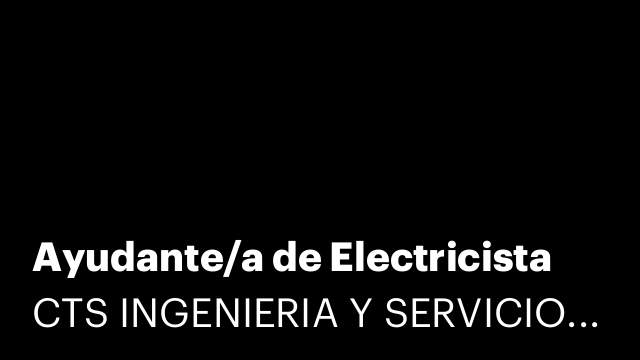 Ayudante/a de Electricista