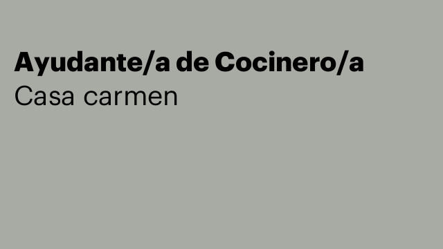 Ayudante/a de Cocinero/a