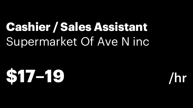 Cashier / Sales Assistant