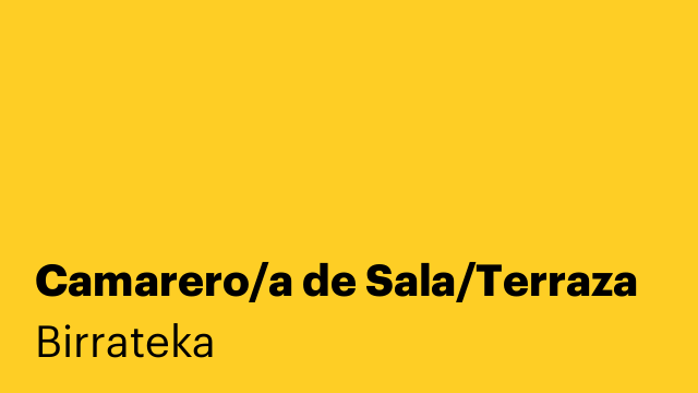 Camarero/a de Sala/Terraza