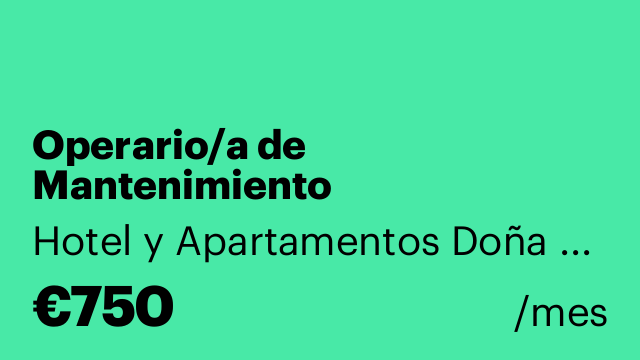 Operario/a de Mantenimiento