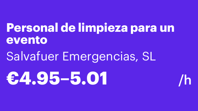 Personal de limpieza para un evento