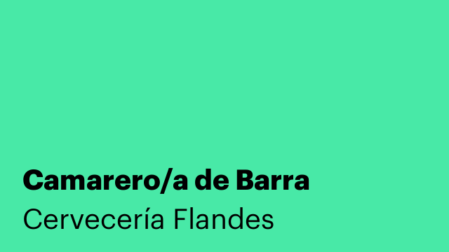 Camarero/a de Barra